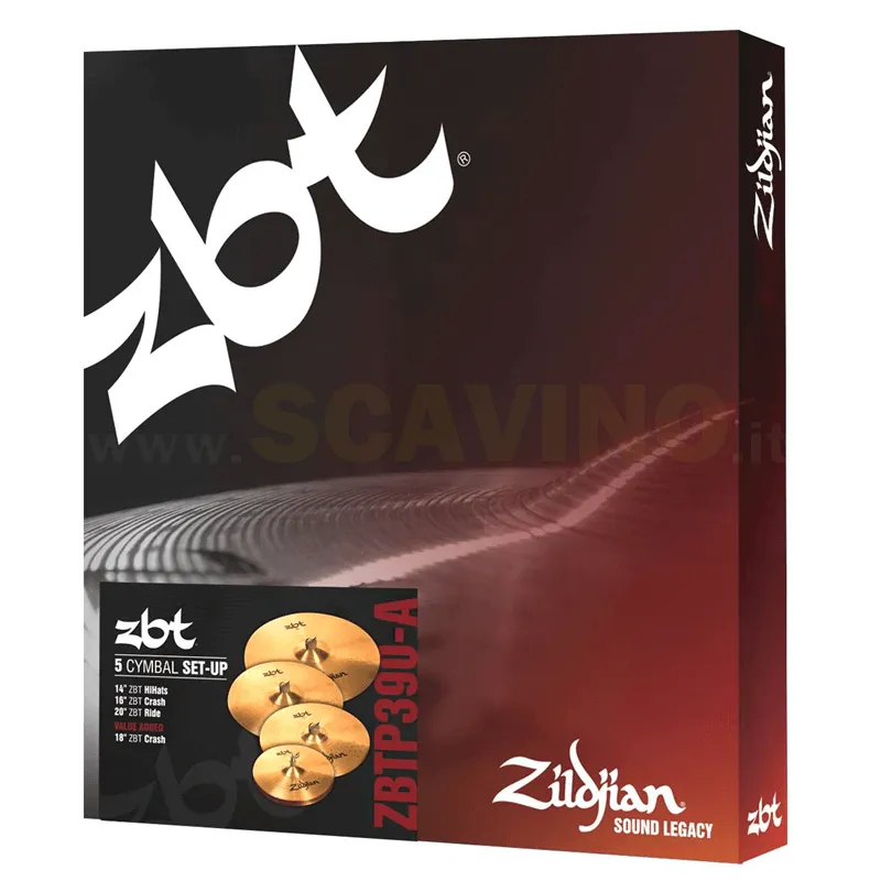 Zildjian Cartone 5 ZBT Pro 390 (ZBTP390-A): ride + hi-hat + 2 crash