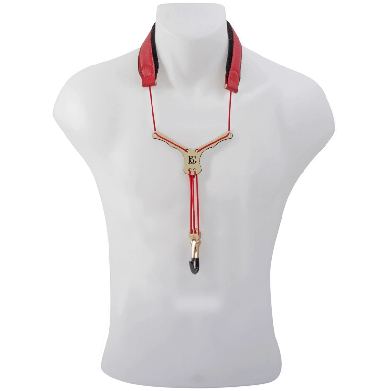 BG S29YMSH Zen Collarino in Pelle con Distanziatore per Sax Alto, Tenore e Soprano colore Rosso