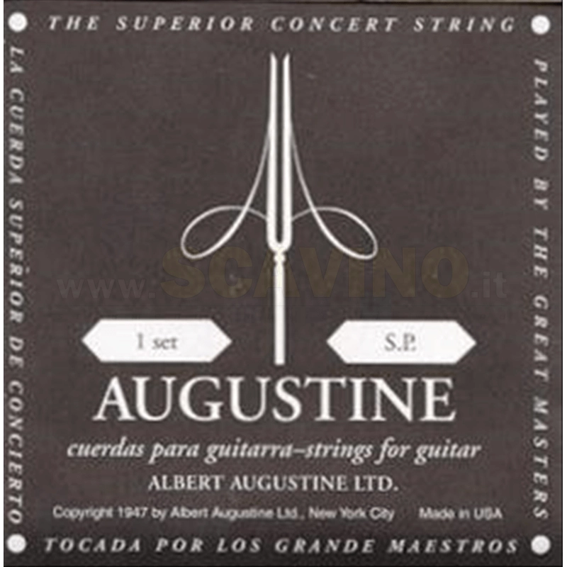 Augustine Black Silver Plated Muta Corde Chitarra Classica
