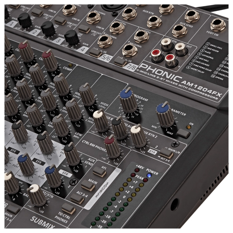 Phonic AM1204FX Mixer audio a 8 canali con effetti