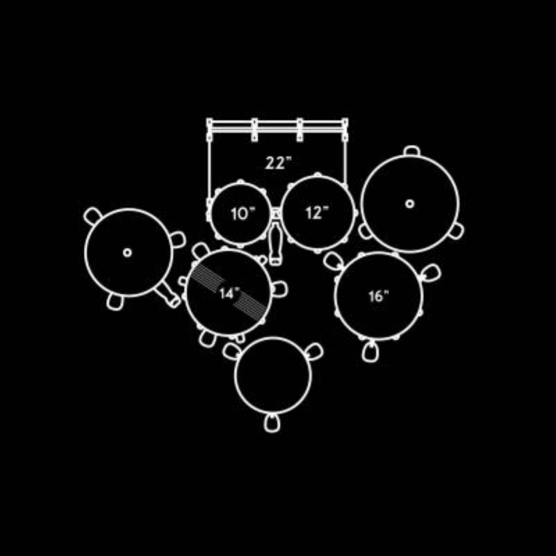 PEARL RS525SC/C707 Batteria 22 10 12 16 14 Roadshow Bronze Metallic con Hardware e Piatti Sabian 16 14