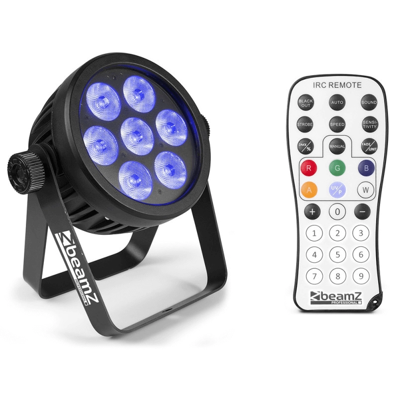 BEAMZ BAC500 PAR CON 7 LED 14W 7-IN-1 RGBA-UV-CW/WW
