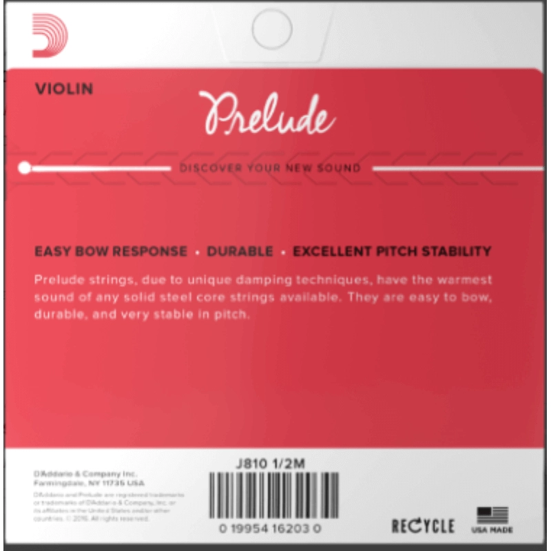D'Addario Prelude J810M Set Corde Violino 1/2 Medium