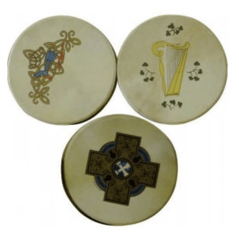 Bodhran 16" in Legno con decorazioni