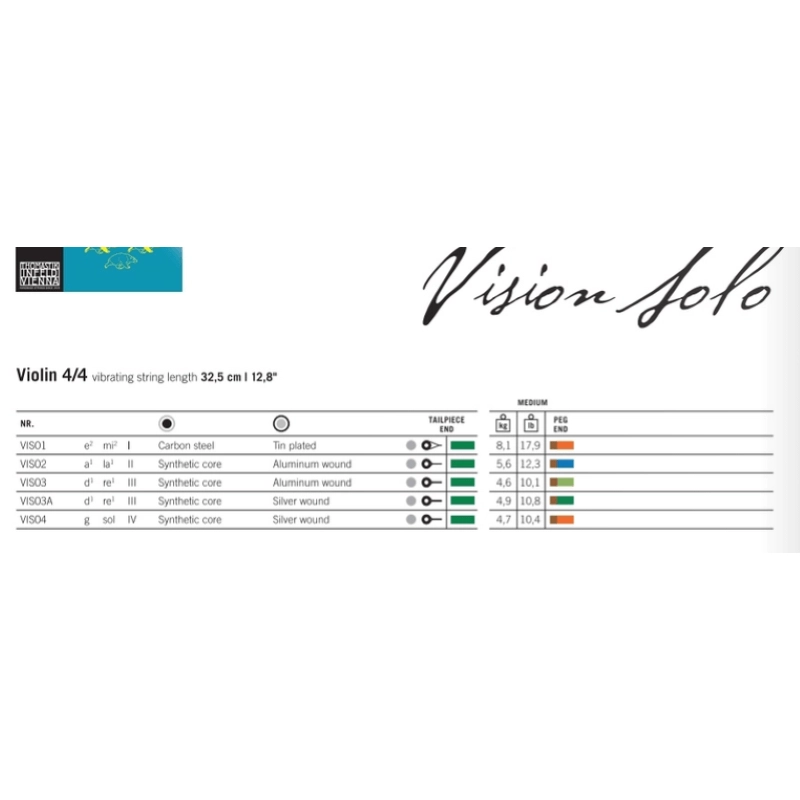 Thomastik Vision VIS101 SOLO set Violino con RE argento
