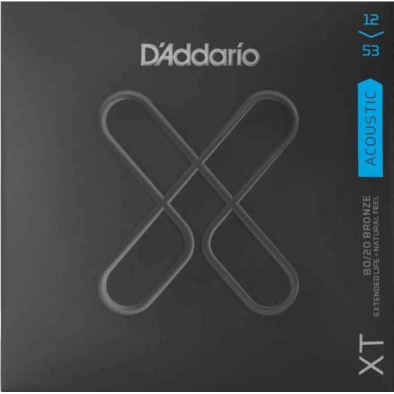 D'Addario XTABR1253 XT Acoustic 80/20 Bronze, Light, 12-53 Coated
