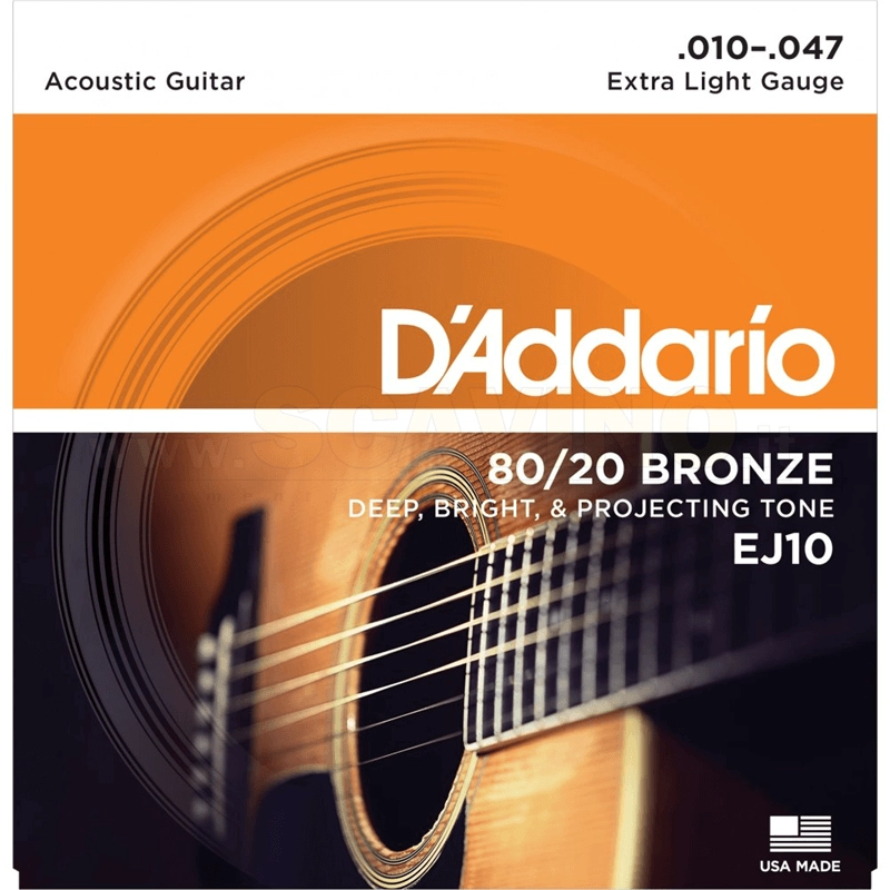 EJ10 D'ADDARIO SET ACOUSTIC GTR 80/20 BRZ X-LITE 10-47