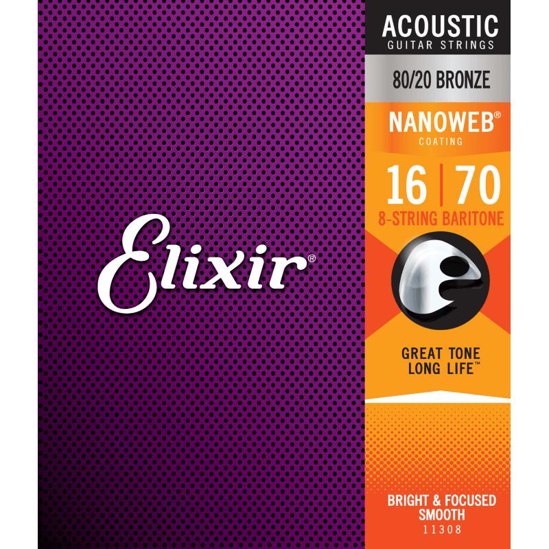 Elixir 11308 Resonator Acoustic 80/20 Bronze Nanoweb 16/70