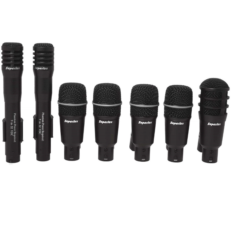 Superlux DRK A5C2 Set di Microfoni per Batteria con Custodia Rigida