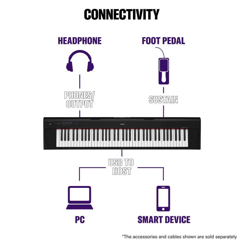 Yamaha NP32 B Pianoforte Digitale Portatile Nero 76 tasti