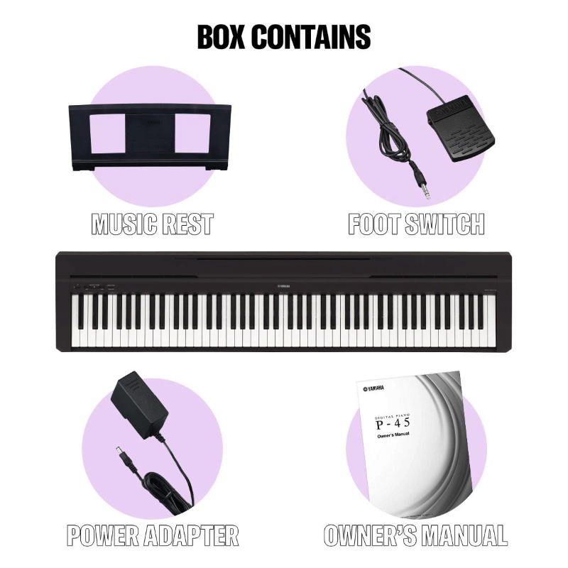 Yamaha P45 Nero Pianoforte Digitale 88 tasti pesati