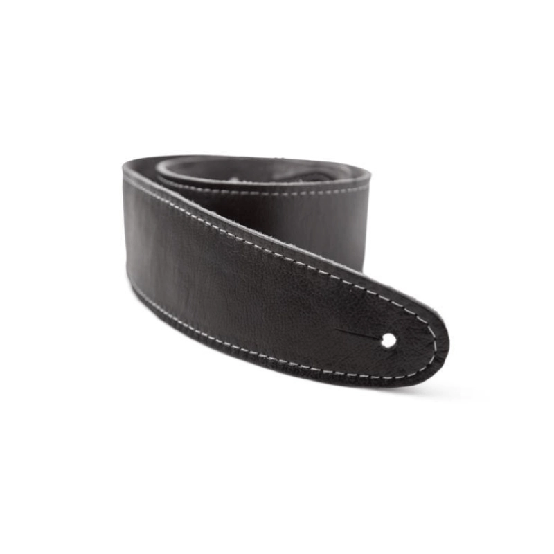 Taylor 2.5" Black Leather Guitar Strap - Black, Suede Back