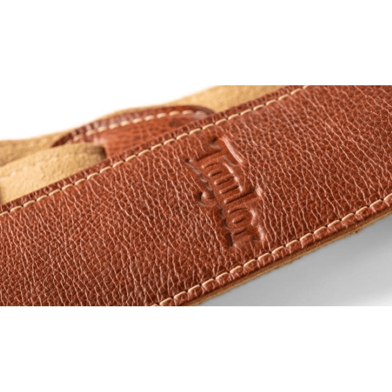 Taylor 2.5" Leather Guitar Strap - Suede Back Med Brown Leather