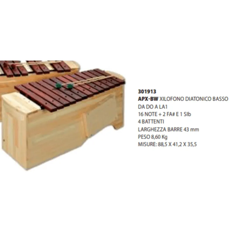 Xilofono Basso Angel APX-BW do-la solo parte diatonica