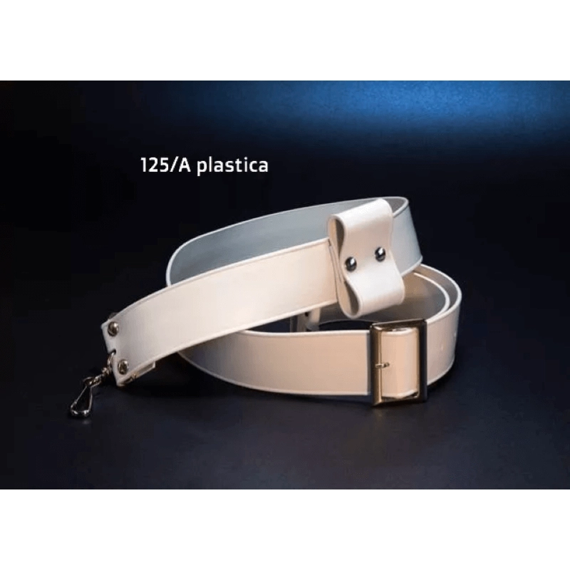 Amat 125/A Tracolla con Porta Bacchette per Tamburo da Banda in Plastica Bianca