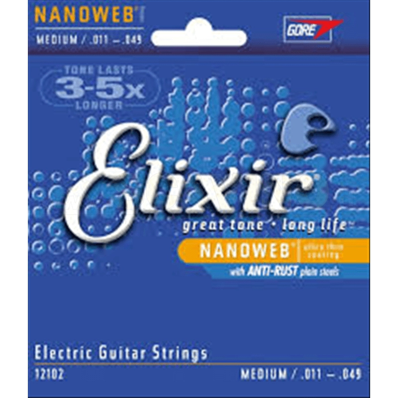 Elixir 12102 Nickel Plated Steel Nanoweb Corde Chitarra Elettrica 11-49