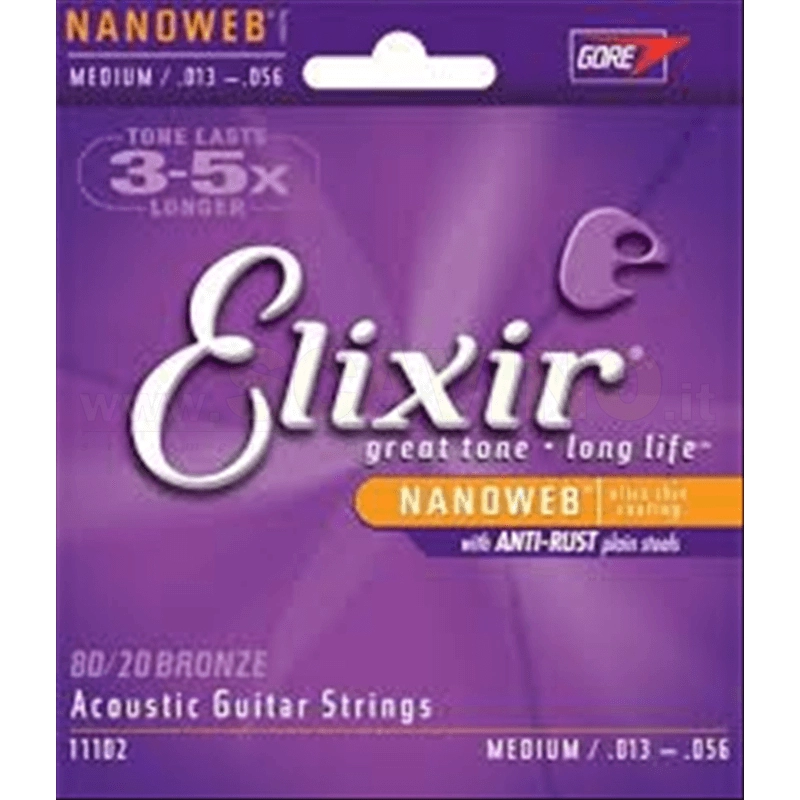 Elixir11102 Nanoweb 13-56 Medium Acoustic Bronze