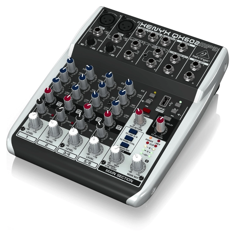 Behringer Xenyx QX602 MP3 Mixer 6 Ingressi con Preamplificatori Xenyx Lettore MP3 e Multieffetti