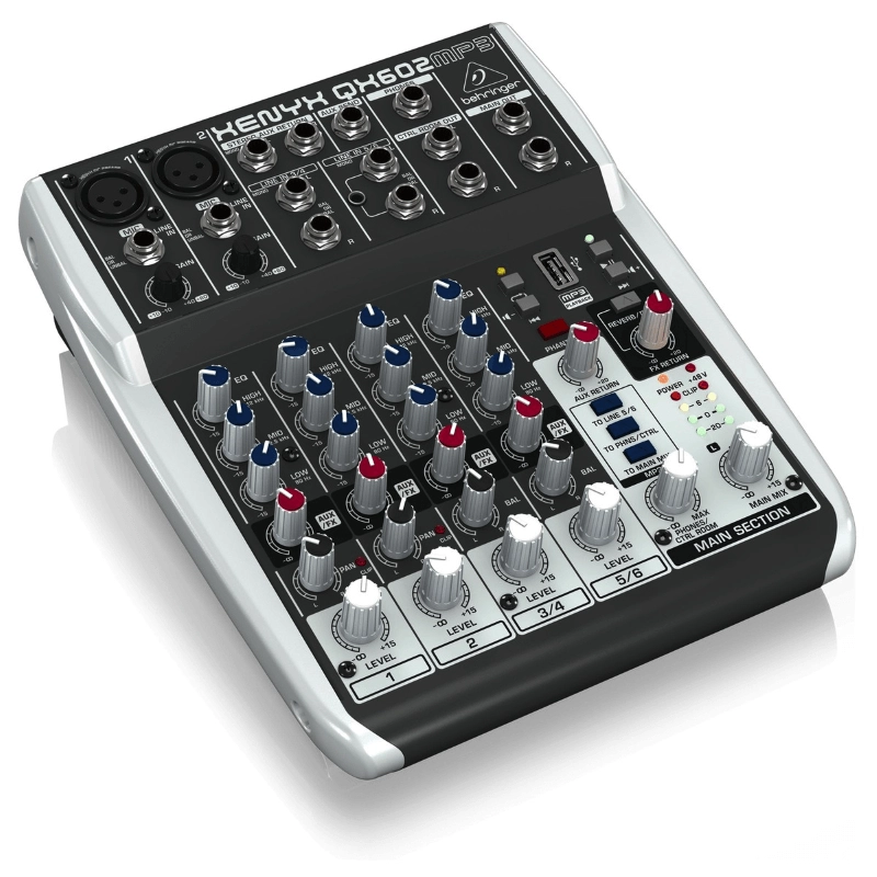 Behringer Xenyx QX602 MP3 Mixer 6 Ingressi con Preamplificatori Xenyx Lettore MP3 e Multieffetti