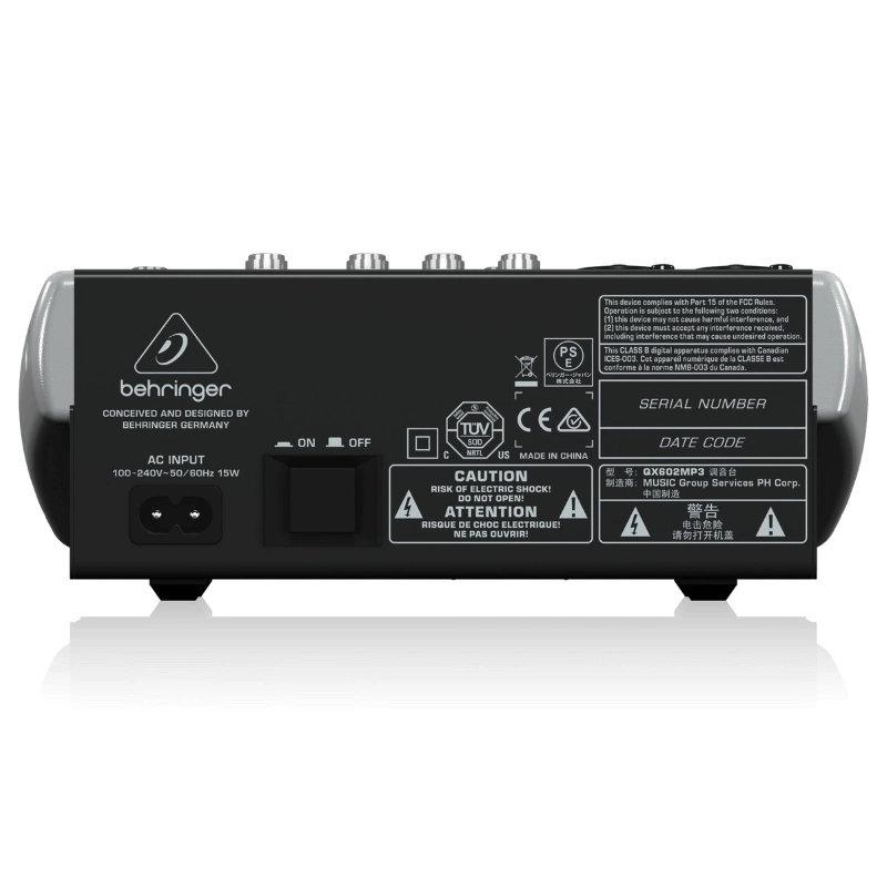 Behringer Xenyx QX602 MP3 Mixer 6 Ingressi con Preamplificatori Xenyx Lettore MP3 e Multieffetti