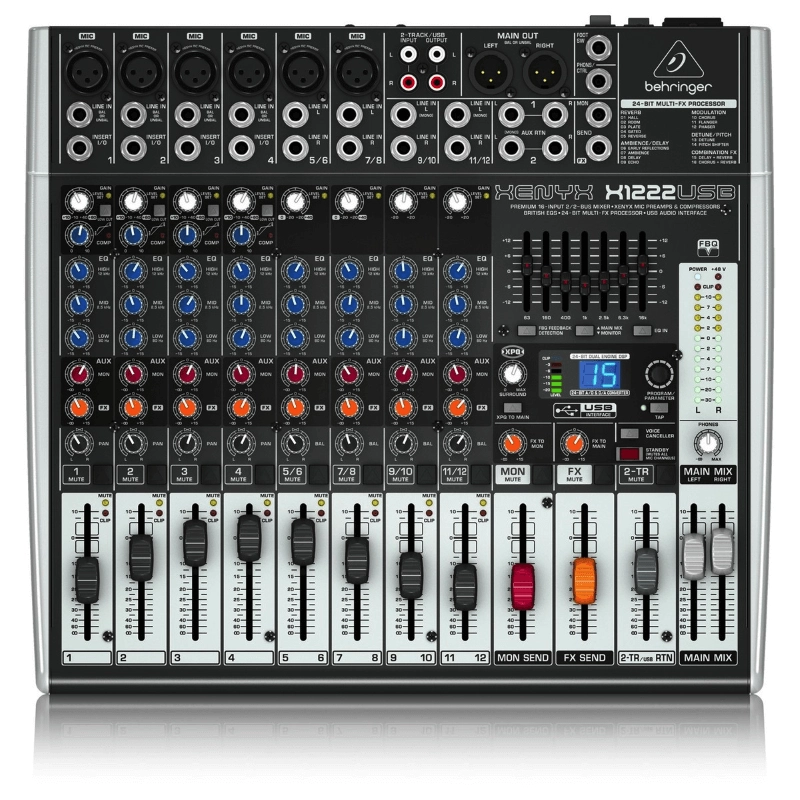 Behringer Xenyx X1222USB Mixer Passivo 16 Ingressi con Processore Effeti e Interfaccia Audio USB