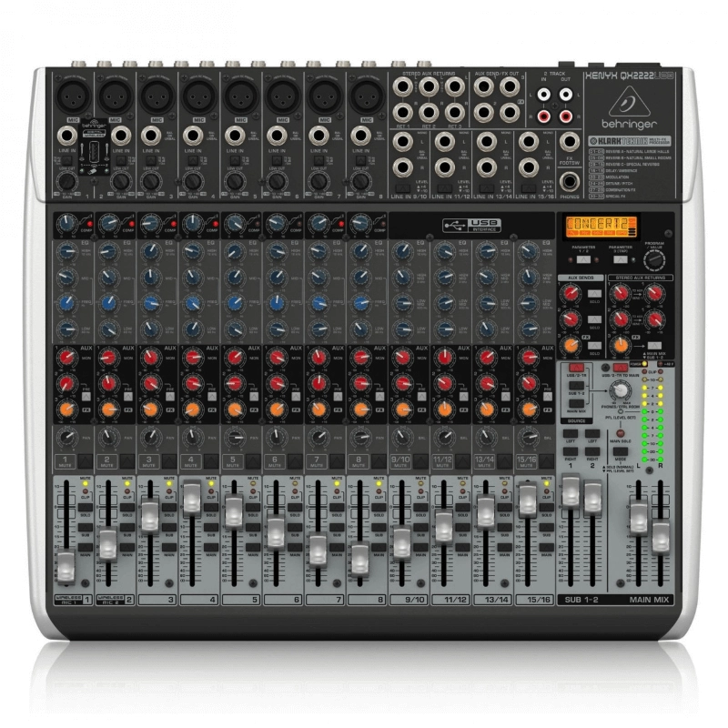 Behringer Xenyx QX2222USB Mixer Passivo 22 Ingressi con Interfaccia Audio USB ed Effetti
