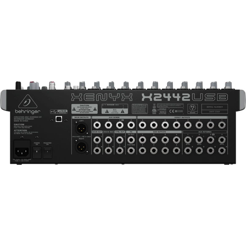 Behringer Xenyx X2442USB Mixer Passivo da Studio 24 Ingressi con Interfaccia Audio USB ed Effetti