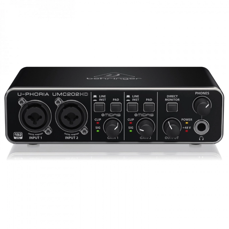 Behringer UMC202HD Interfaccia Audio USB 2X2 24 BIT/192kHZ con Preamp Midas