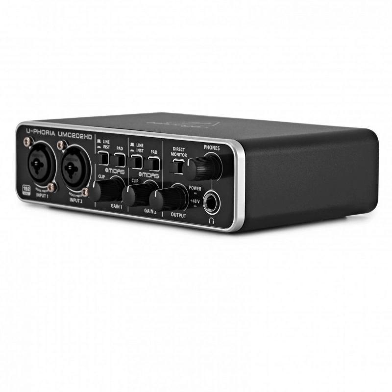 Behringer UMC202HD Interfaccia Audio USB 2X2 24 BIT/192kHZ con Preamp Midas