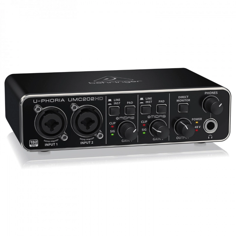 Behringer UMC202HD Interfaccia Audio USB 2X2 24 BIT/192kHZ con Preamp Midas