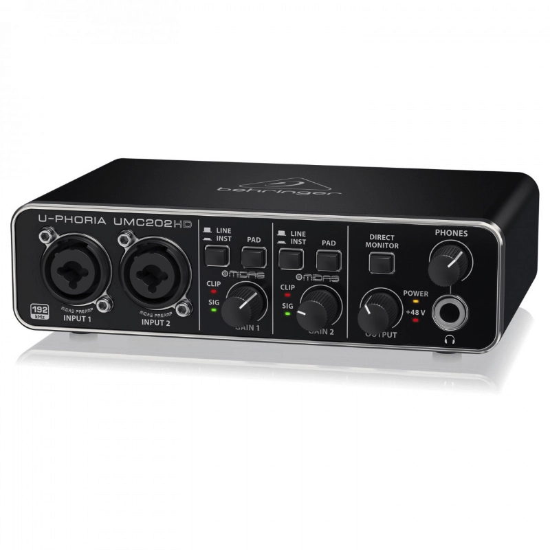 Behringer UMC202HD Interfaccia Audio USB 2X2 24 BIT/192kHZ con Preamp Midas