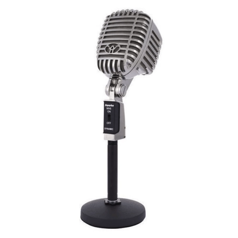 Superlux WH5 Microfono Dinamica Classico Vintage con Supporto da Tavolo Anni '50