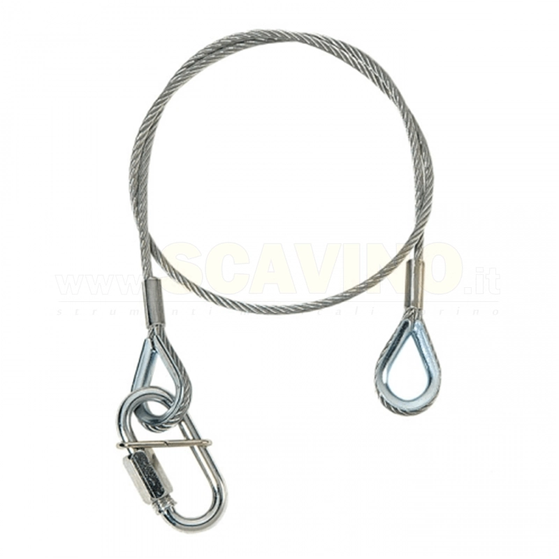 Adam Hall Accessories S 37060 - Cavo di sicurezza 3 mm con moschettone a vite, 0,6 m