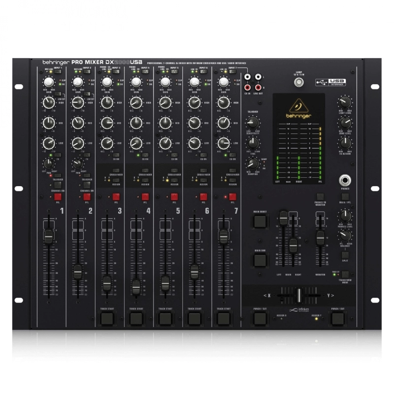 Behringer DX2000USB Pro Mixer 7 Canali USB con Crossfader Ottico