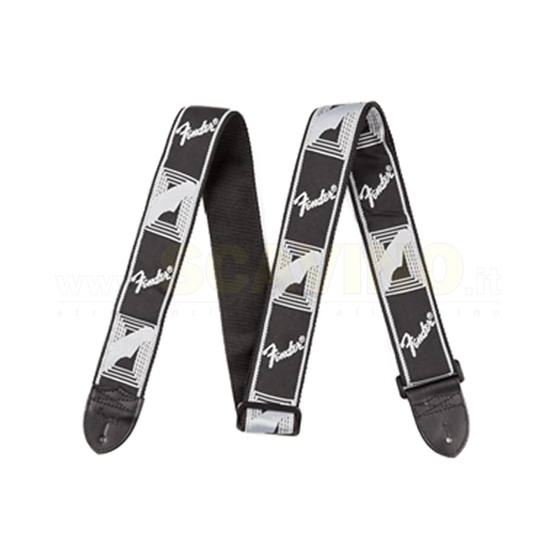 Fender Monogrammed Guitar Strap Black/Light Grey - Dark Grey 0990681543