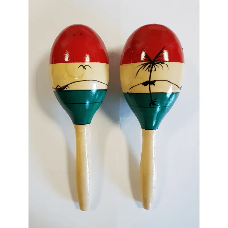 MARACAS DP202MT IN LEGNO DISEGNO TRICOLORE