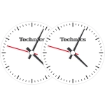 TECHNICS SLIPMATS TAPPETINI GIRADISCHI LOGO TECHNICS TIME - NERO E BIANCO COPPIA TAPPETINI