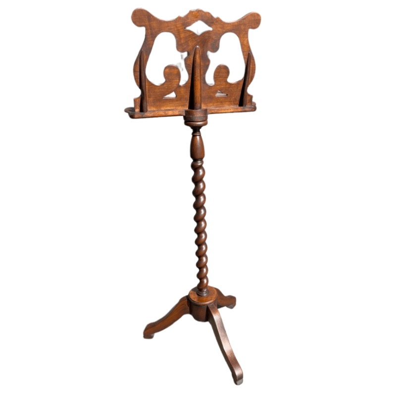 Leggio antico in legno base tornita di liuteria