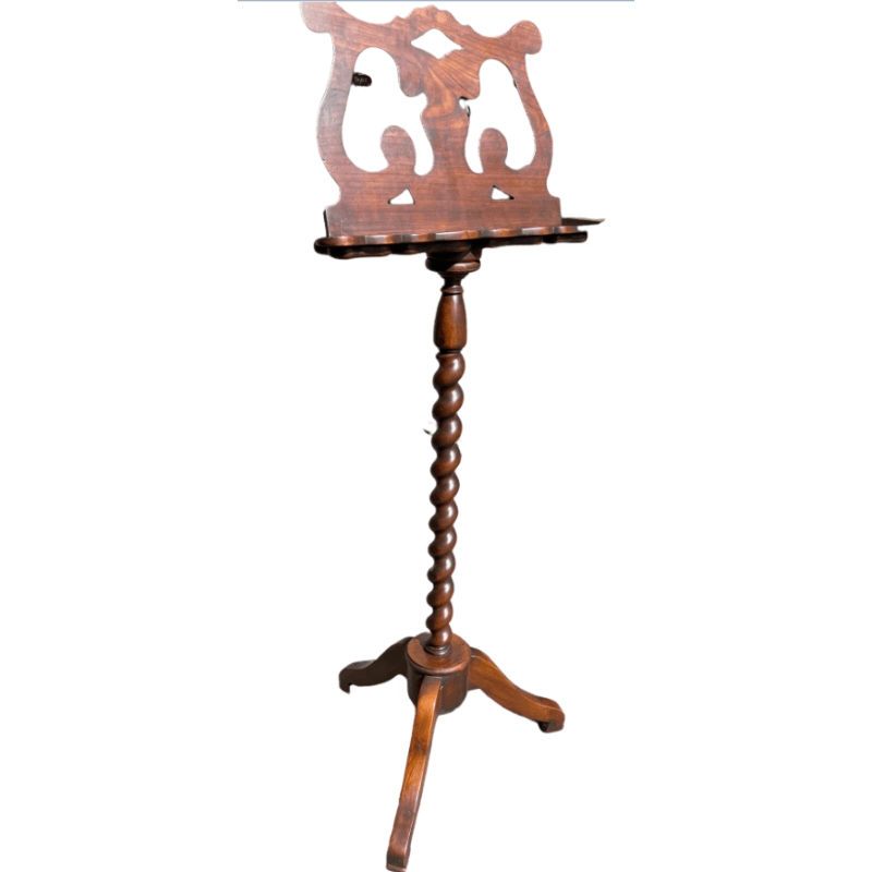 Leggio antico in legno base tornita di liuteria