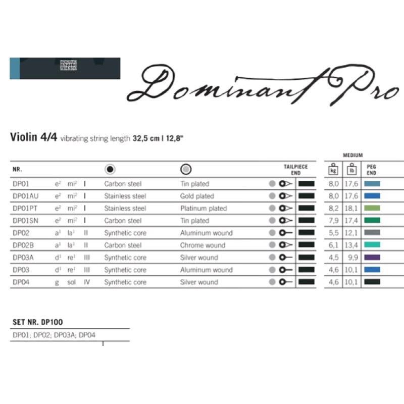 Thomastik DP100 Dominant PRO Muta Corde Violino