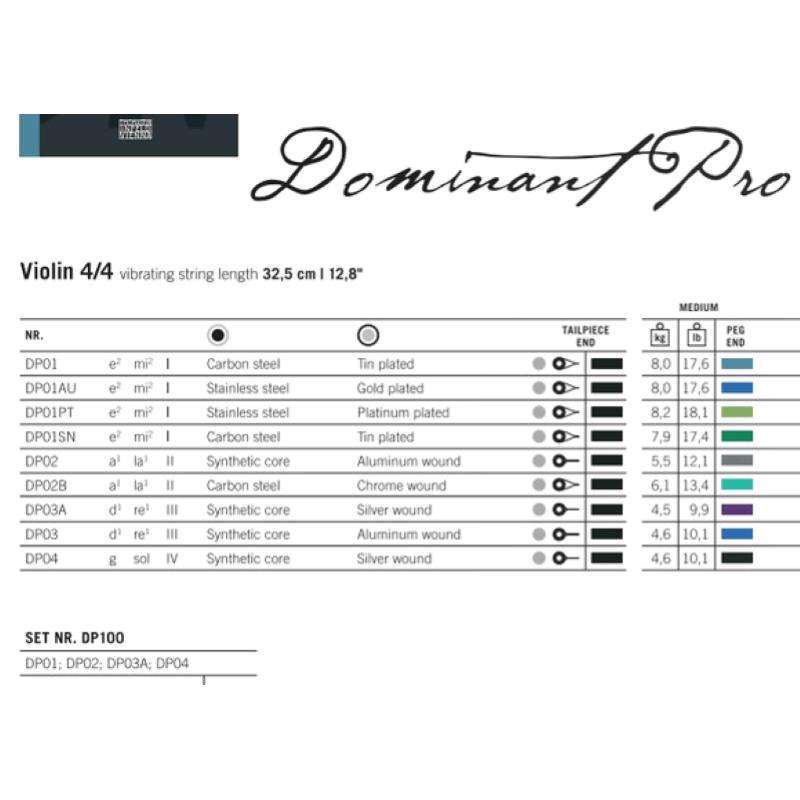Thomastik DP01 Mi Dominant PRO Violino Carbonio/Stagno