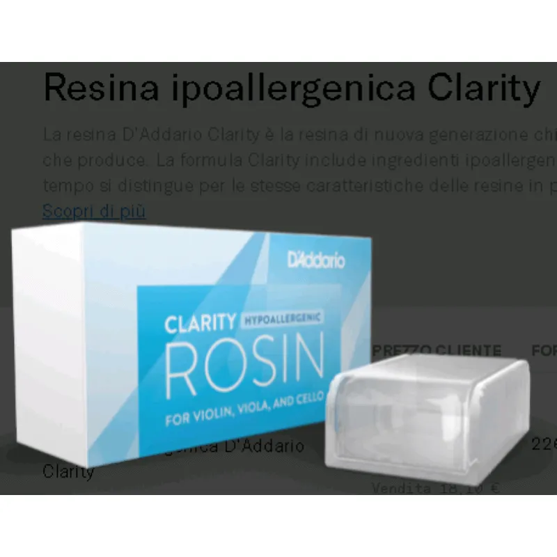 Pece Clarity Resina ipoallergenica D’Addario,VO VA VC