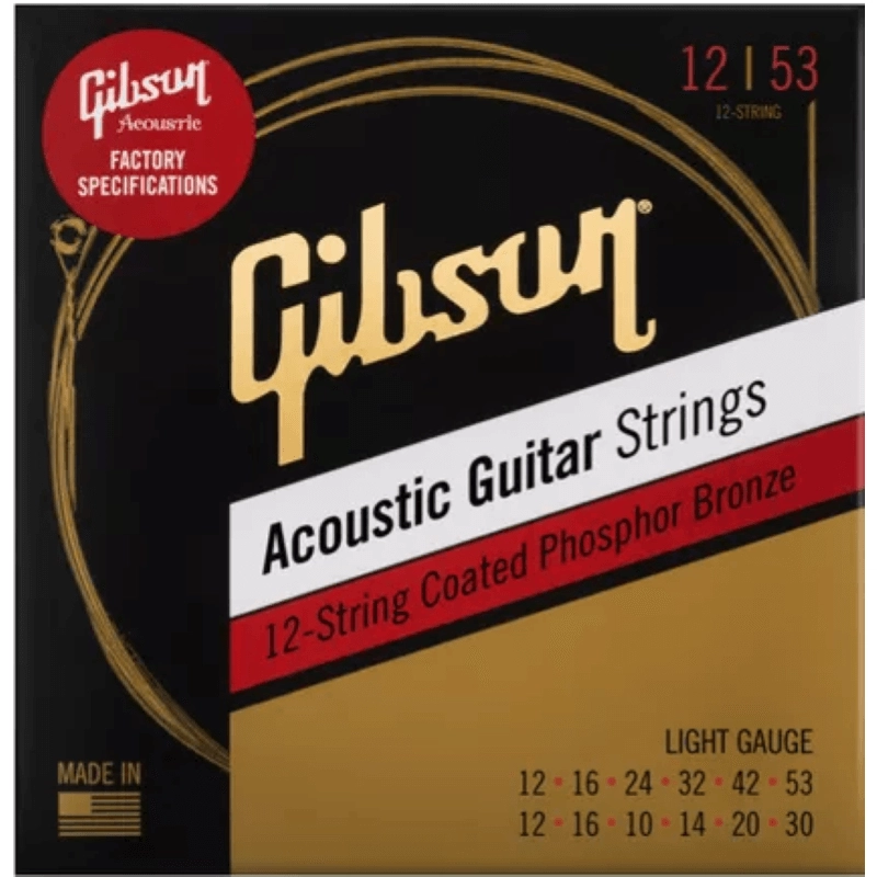 Gibson SAG-PB12L  Corde per Chitarra Acustica 12-corde Phosphor Bronze
