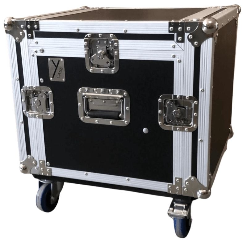 EXTREME YC8UR9M FLIGHT CASE LEGNO 10MM COMBO UNITA RACK 8U MIXER 9U 3 COPERCHI 6 CHIUSURE 2 MANIGLIE 4 RUOTE