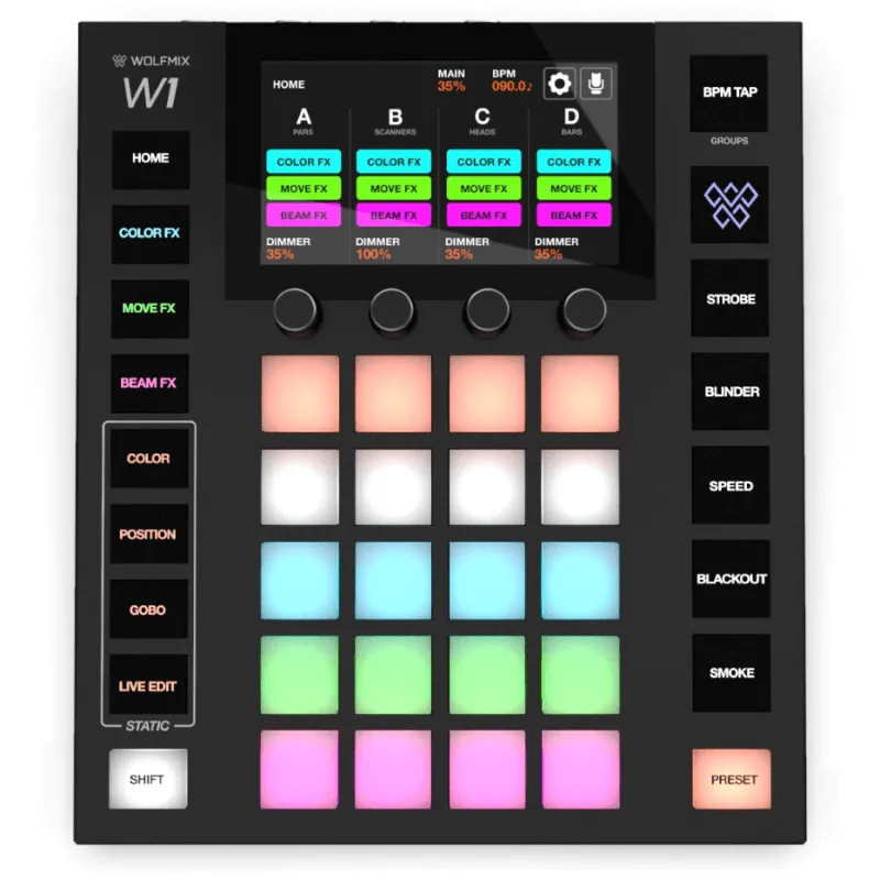 Wolfmix W1 controller luci DMX standalone