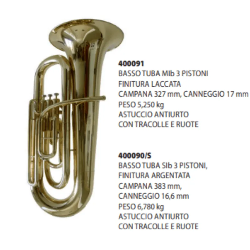 Comet 400091/S Tuba in Mib 3 Pistoni Argentata