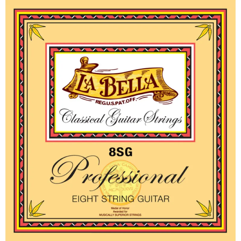 LaBella 8SG Muta di corde per chitarra classica 8 corde