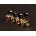Gotoh MF-40-MB-GG Meccaniche per mandolino stile F, asta in metallo, 69mm, bottone nero, oro