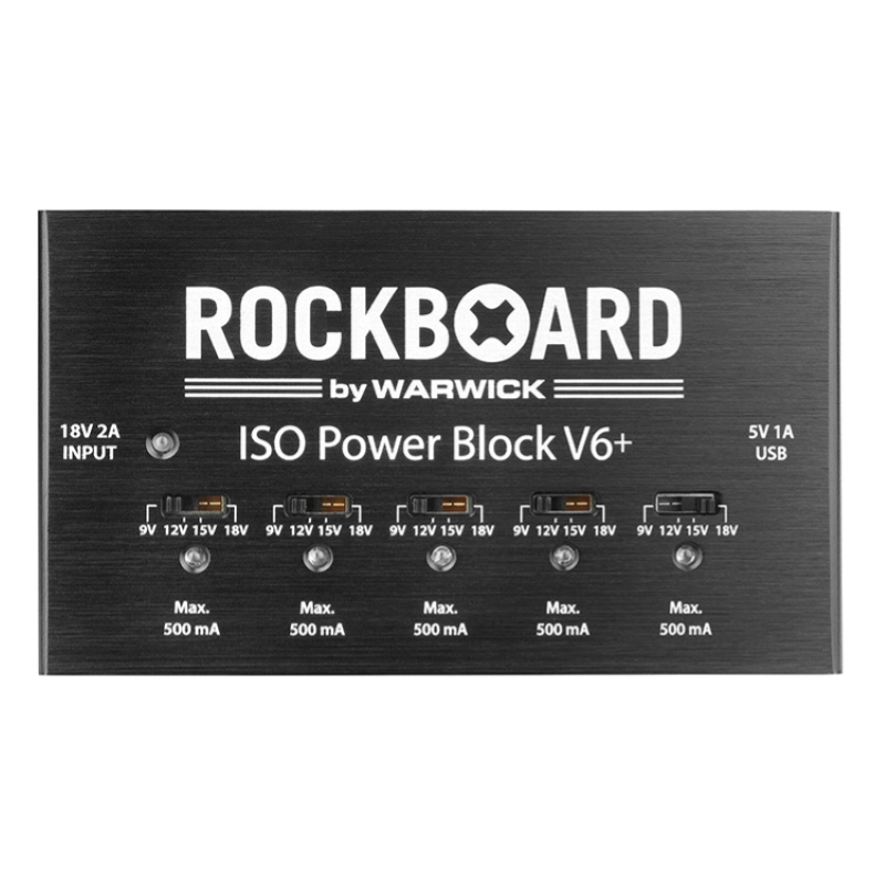 Rockboard RBO POW BLOCK ISO 6+ Alimentatore Power Block, 6 uscite, 3.500 mA