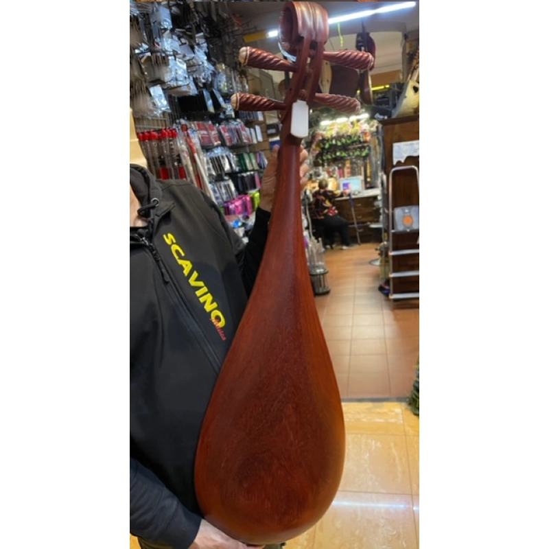 Pipa Cinese in Mogano Massello con Astuccio, Liuto